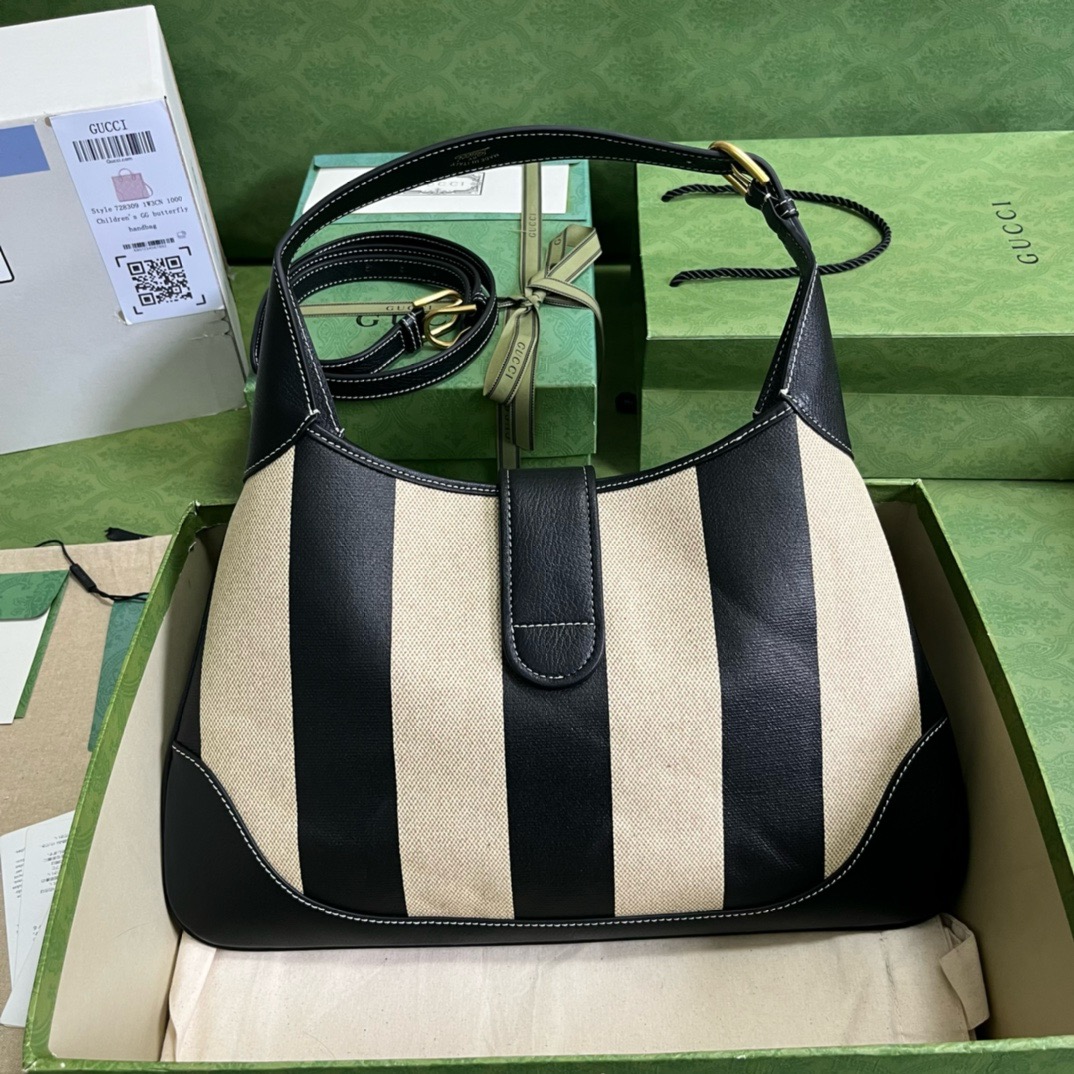 GUCCI JACKIE canvas SHOULDER BAG 726274 White&black