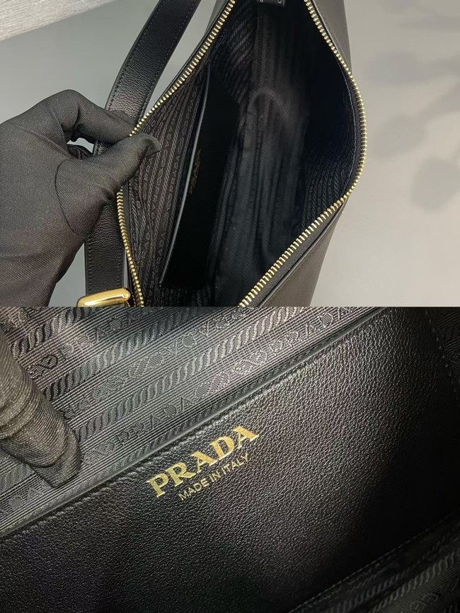 Prada Large leather shoulder bag 1BC212 black