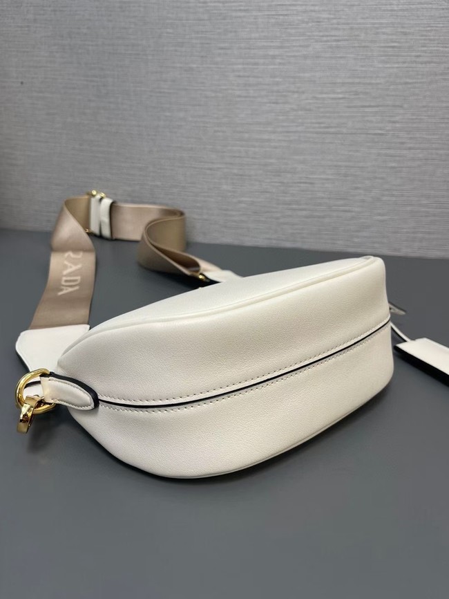 Prada Leather mini shoulder bag 1BH212 white