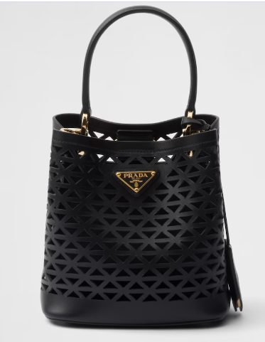 Prada Panier leather mini-bag with cut-out motif 1BA217 black