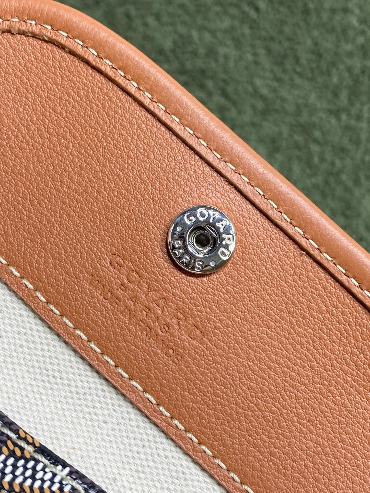 Goyard Anjou Mini Goyardine Original Leather Tote Bag 8006 Brown