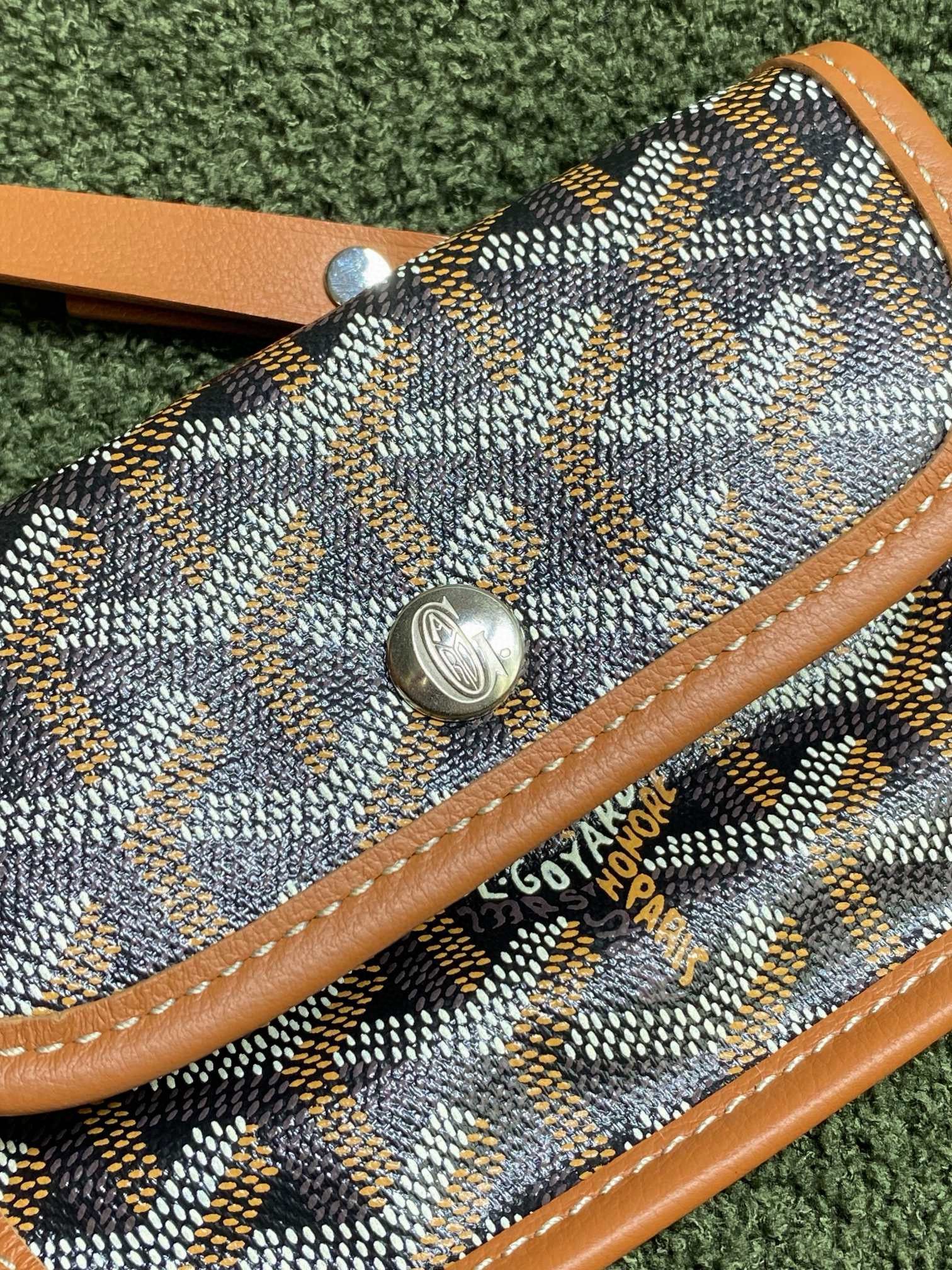 Goyard Anjou Mini Goyardine Original Leather Tote Bag 8006 Brown