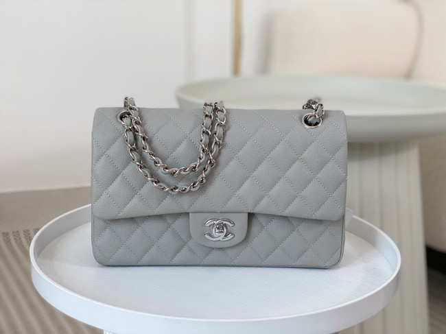 CHANEL CLASSIC 11.12 HANDBAG AS01112 GRAY&Silver Metal