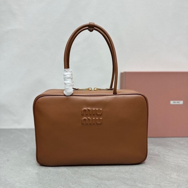 MIU MIU Original Leather Top Handle Bag 5BB117 brown