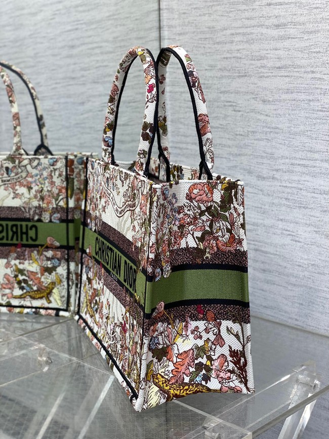 DIOR BOOK TOTE Ecru Multicolor Dior 4 Saisons Automne Soleil Embroidery M1296ZE