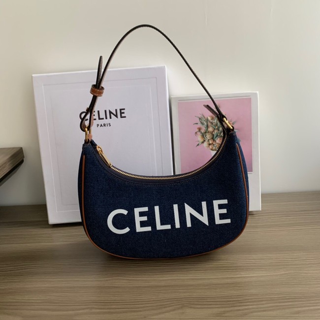 CELINE AVA BAG IN Denim Blue AND CALFSKIN 193952 TAN