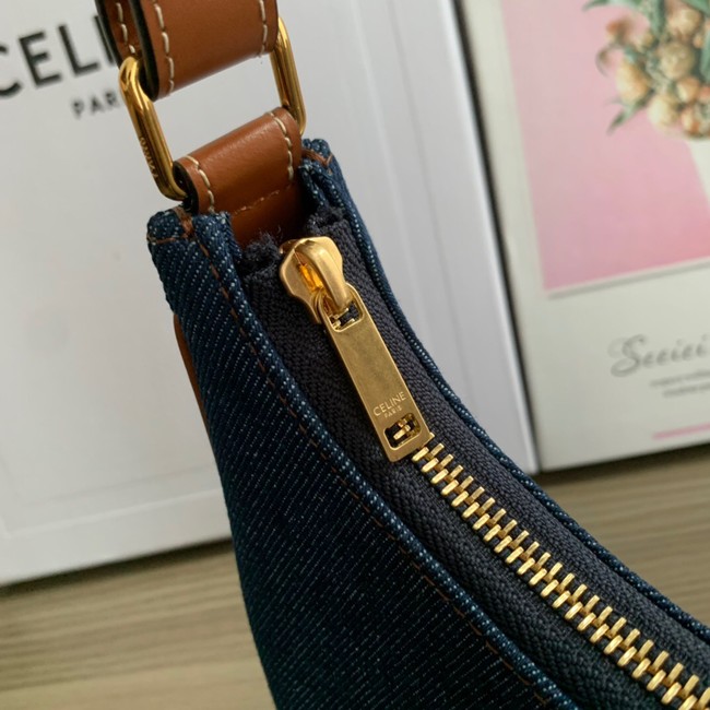 CELINE AVA BAG IN Denim Blue AND CALFSKIN 193952 TAN