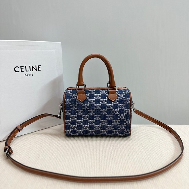 CELINE SMALL BOSTON IN Denim Blue AND CALFSKIN 113772