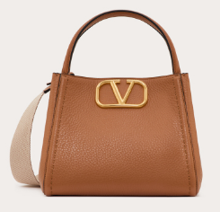 VALENTINO Alltime medium grain calfskin bag B0Q18 brown