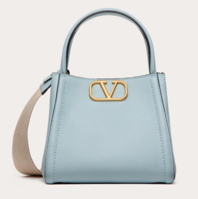 VALENTINO Alltime small grain calfskin bag B0Q26 blue