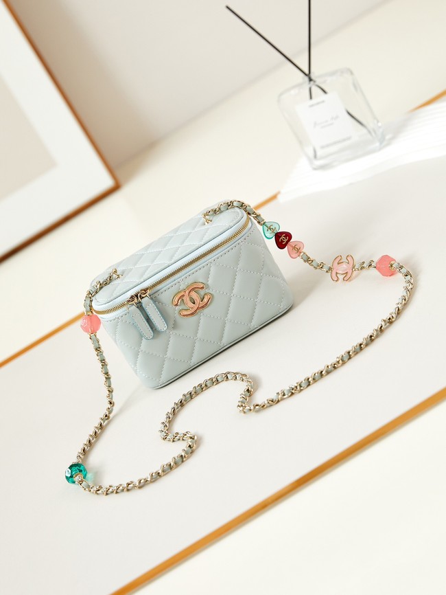 CHANEL MINI CLUTCH WITH CHAIN AP3231 light blue