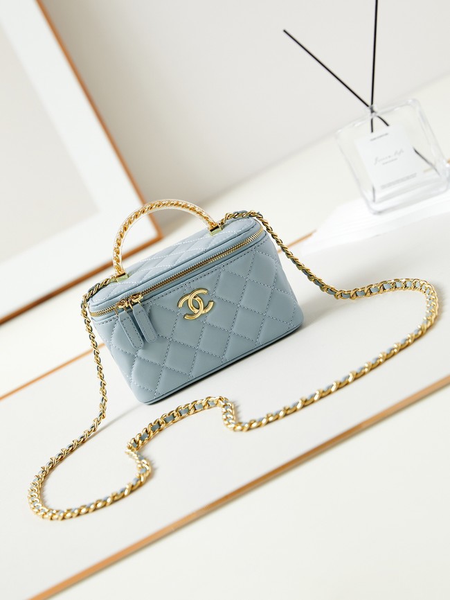 CHANEL MINI CLUTCH WITH TOP HANDLE AP3820 blue