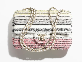 CHANEL SMALL FLAP BAG AS4561 pink & White