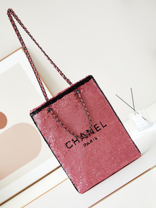 Chanel SHOPPING BAG AS4856 pink & Black