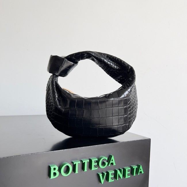 Bottega Veneta Mini Jodie Mini alligator leather top handle bag 717709 black