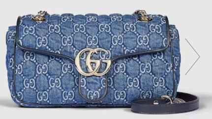 Gucci GG MARMONT SMALL SHOULDER BAG 443497 Blue GG denim
