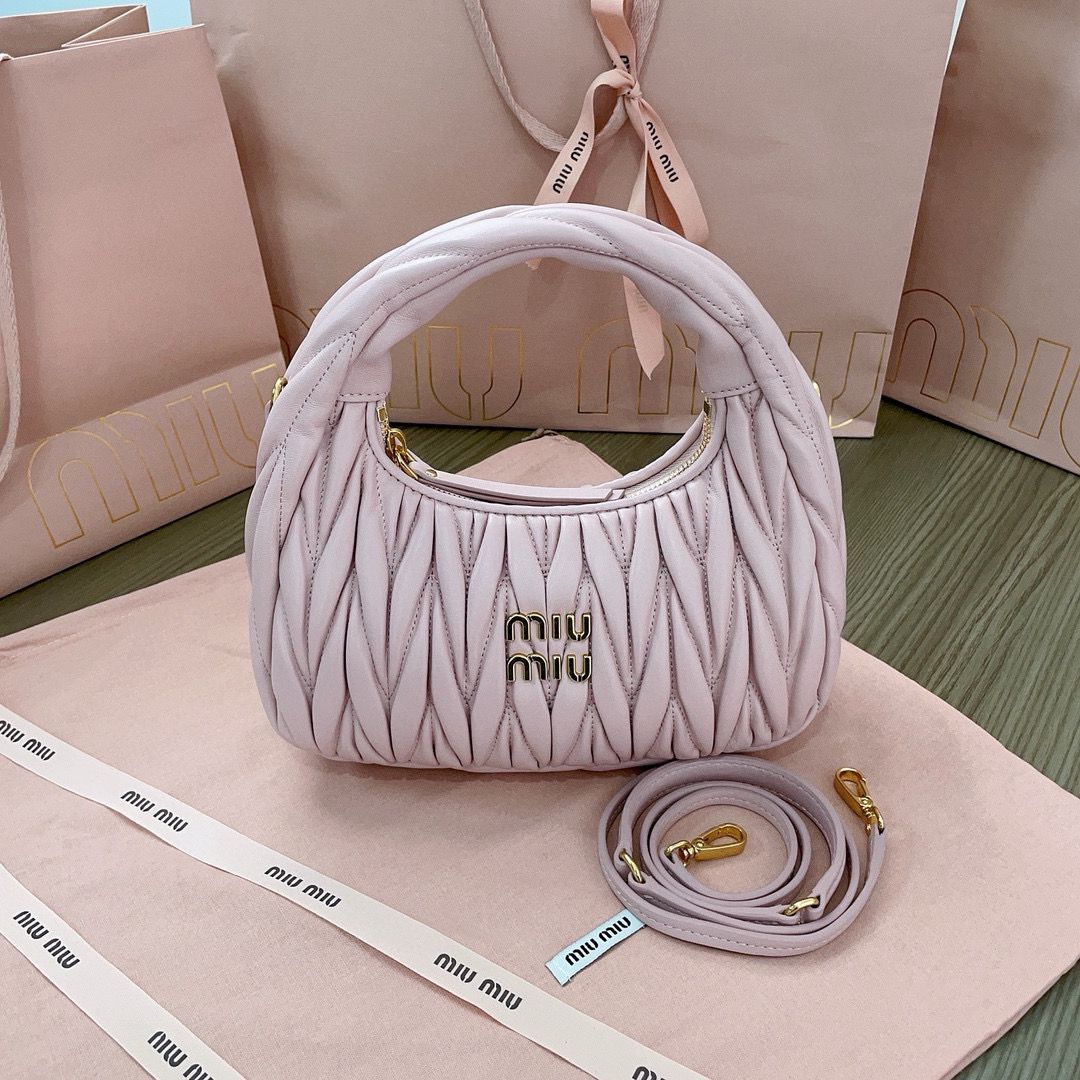 Miu Miu Wander Matelasse Original Sheepskin Bag 5BC125 Light Purple