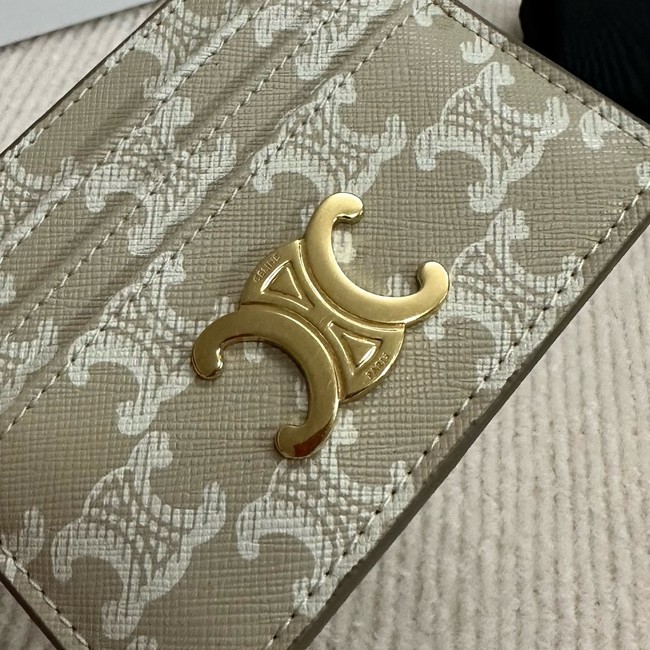Celine CARD HOLDER TRIOMPHE IN TRIOMPHE CANVAS 10L833 Off-white