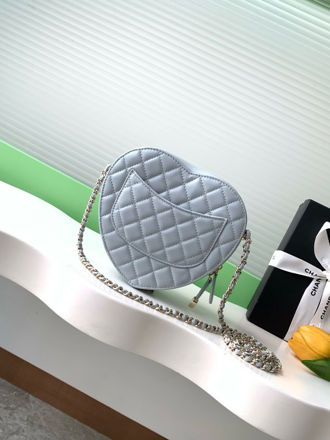 CHANEL Lambskin Heart Bag AS5764 Light blue