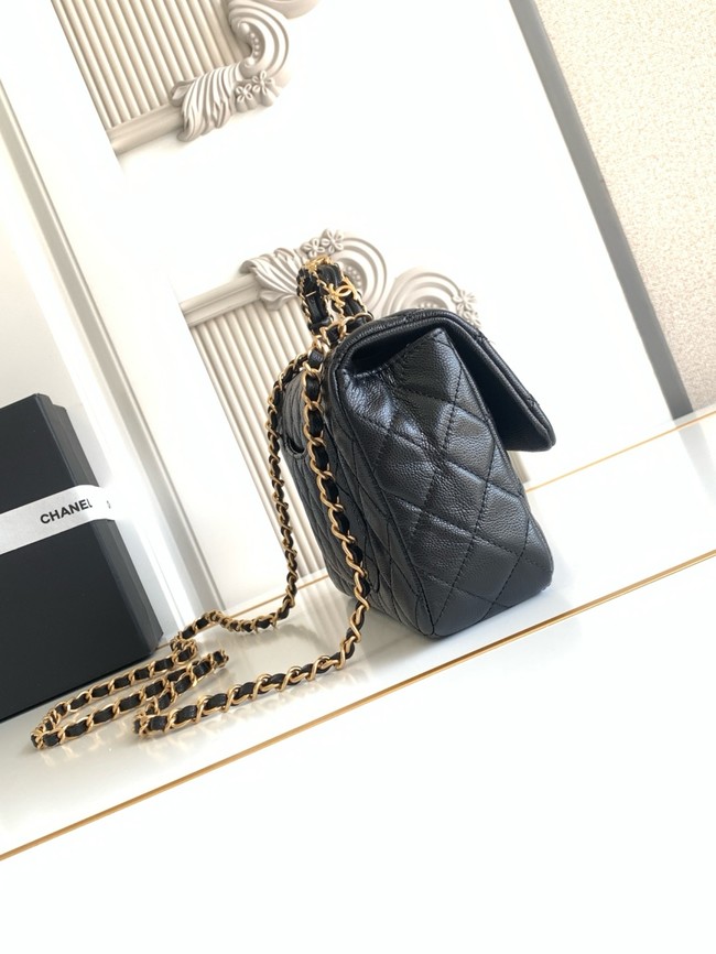 CHANEL Mini Flap Bag with Top Handle AS5701 black