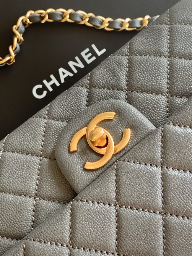 CHANEL Mini Flap Bag with Top Handle AS5702 gray