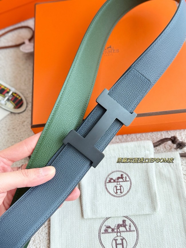 Hermes Epsom calfskin double-sided leather belt 65987