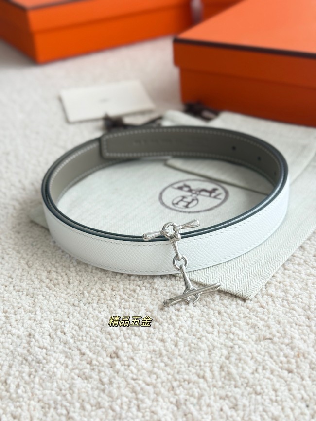 Hermes Swift & Epsom calfskin double-sided leather belt 65986