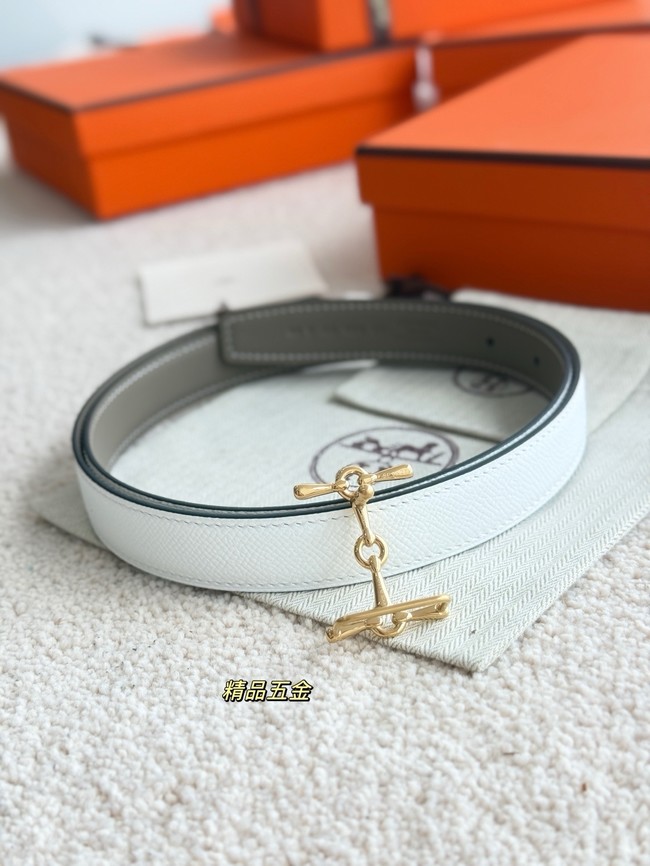 Hermes Swift & Epsom calfskin double-sided leather belt 65985