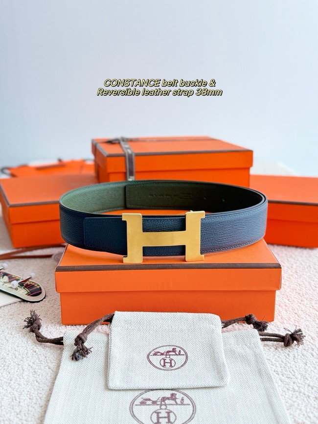 Hermes Epsom calfskin double-sided leather belt 65988
