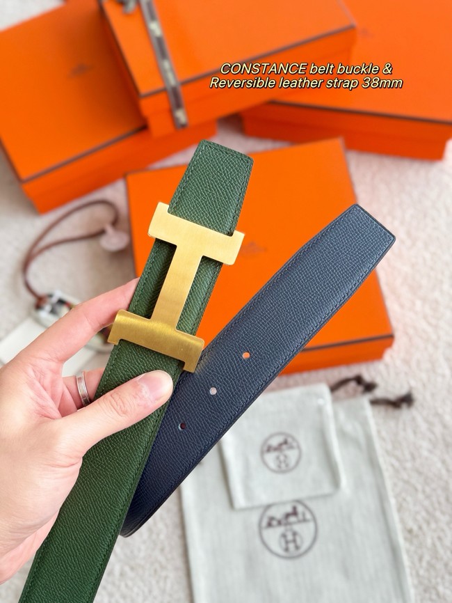 Hermes Epsom calfskin double-sided leather belt 65988