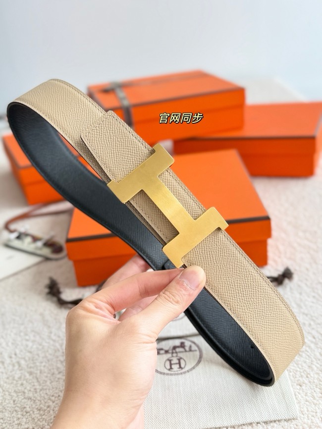 Hermes Epsom calfskin double-sided leather belt 65991
