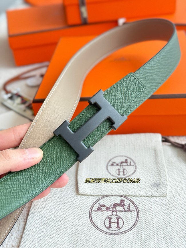 Hermes Epsom calfskin double-sided leather belt 66001