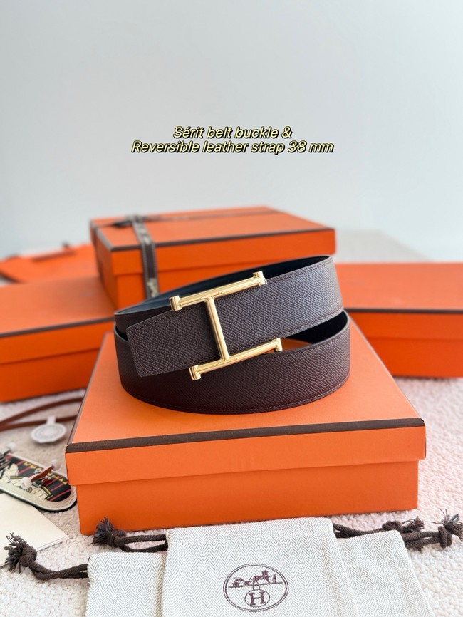Hermes Epsom calfskin double-sided leather belt 66016