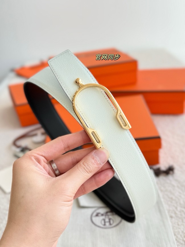 Hermes Swift calfskin double-sided leather belt 66017