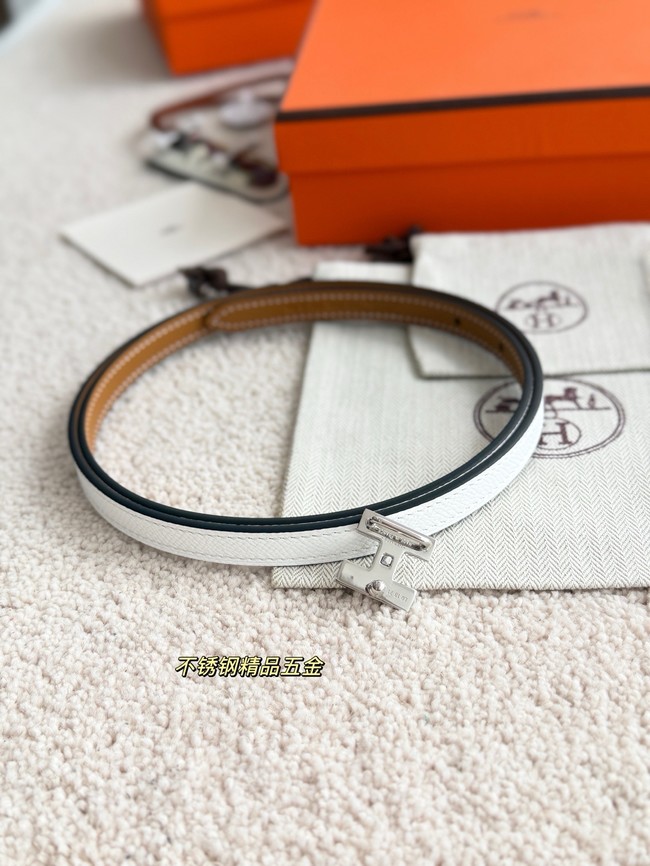 Hermes Swft & Epsom calfskin double-sided leather belt 66025