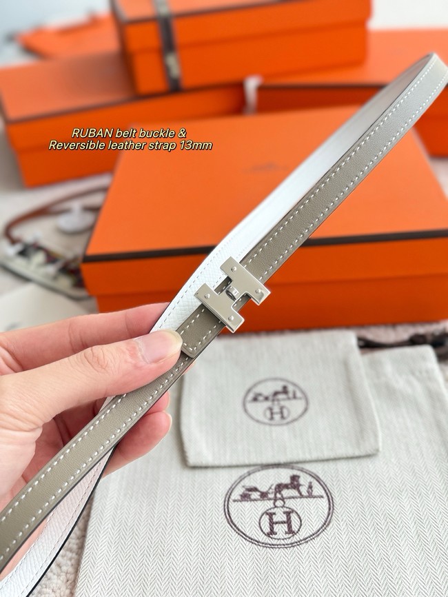 Hermes Swift & Epsom calfskin double-sided leather belt 66023