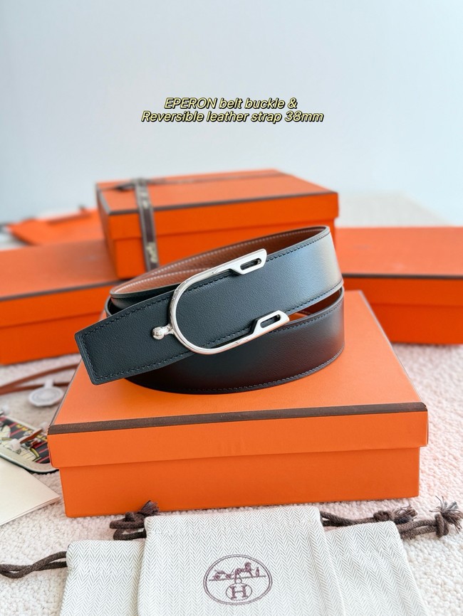 Hermes Swift calfskin double-sided leather belt 66021