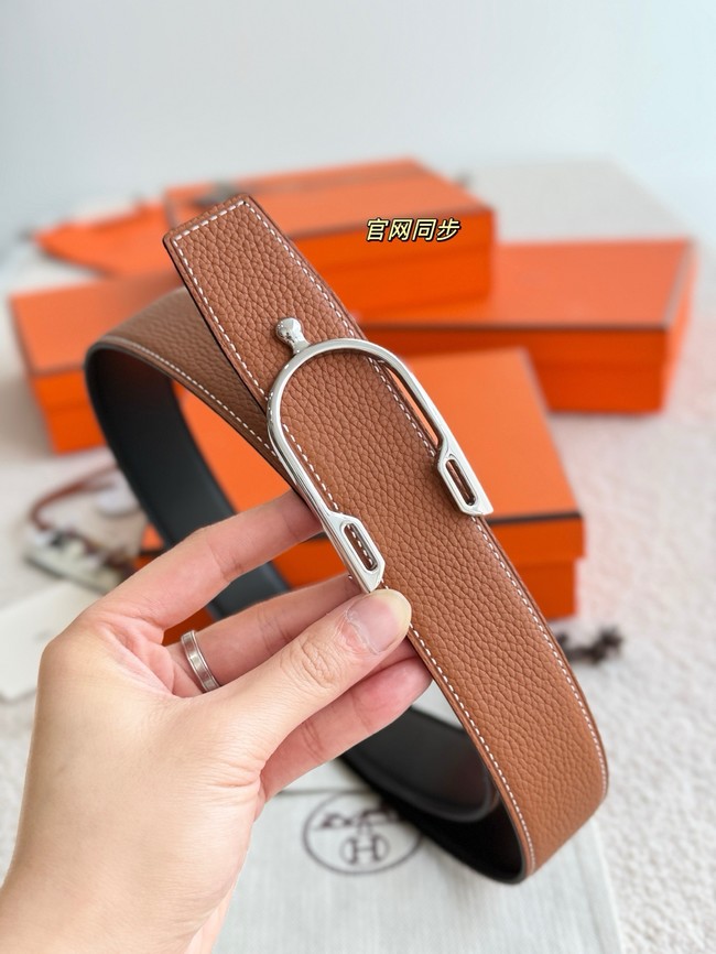 Hermes Swift calfskin double-sided leather belt 66021