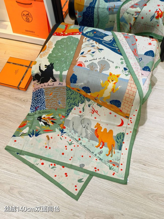Hermes Shawl Cashmere and Silk Jacquard KY126