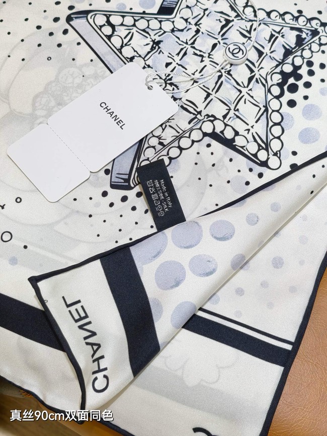 Chanel 90 Square Scarf Silk Twill KY153