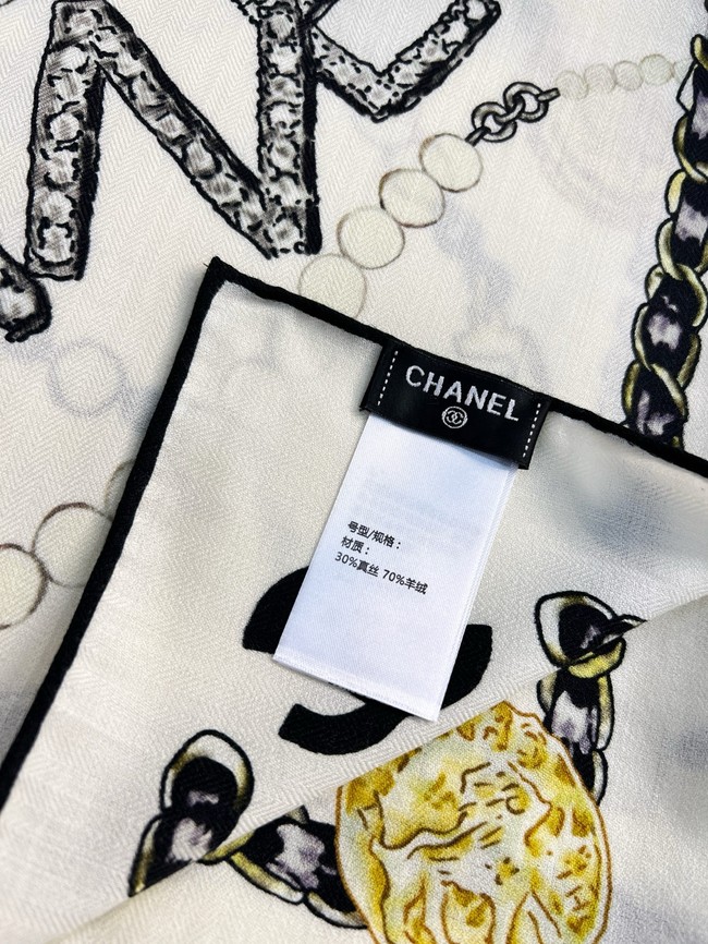 Chanel Square Scarf Silk Twill KY187
