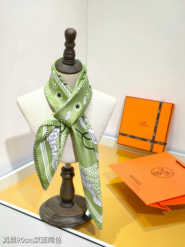 Hermes 90 Square Scarf Silk Twill KY168