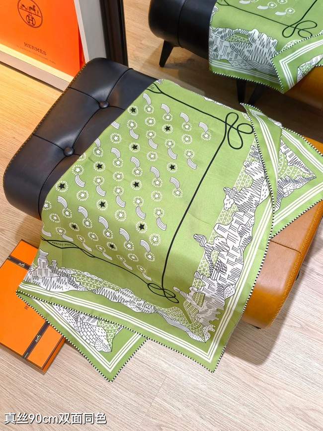 Hermes 90 Square Scarf Silk Twill KY168
