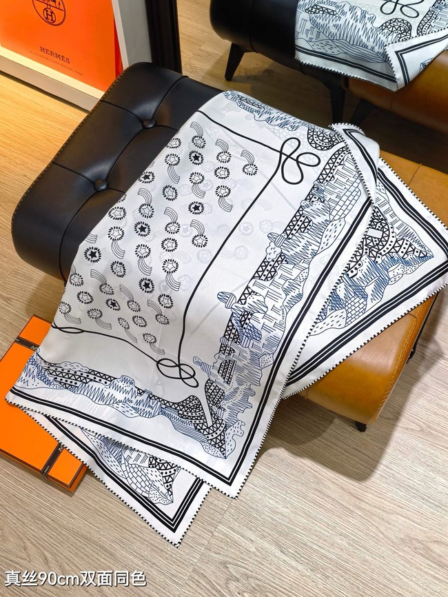 Hermes 90 Square Scarf Silk Twill KY169