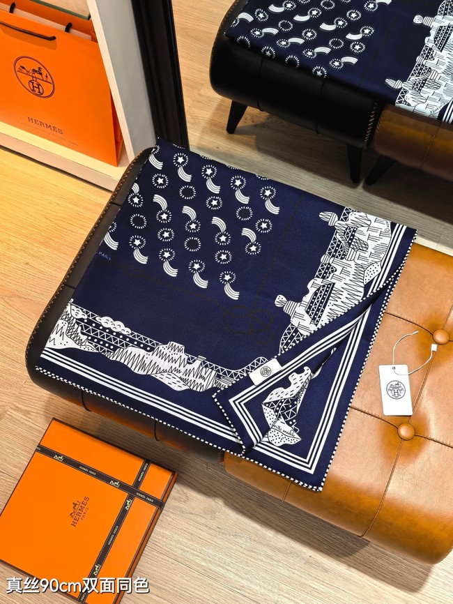 Hermes 90 Square Scarf Silk Twill KY170