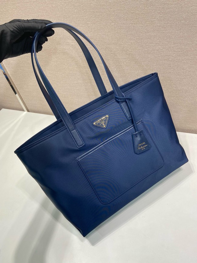 Prada Re-Edition 1978 medium Re-Nylon and Saffiano leather tote bag 1BG555 Baltic Blue