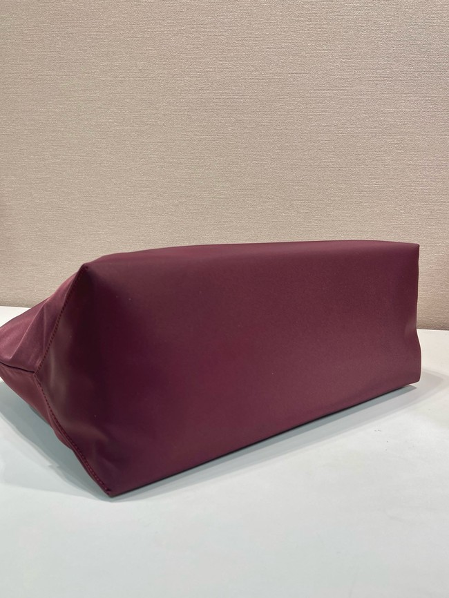 Prada Re-Edition 1978 medium Re-Nylon and Saffiano leather tote bag 1BG555 burgundy