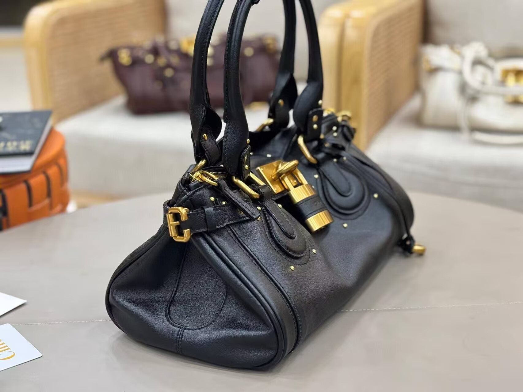 Chloe Original Leather Handle Bag C63202 Black