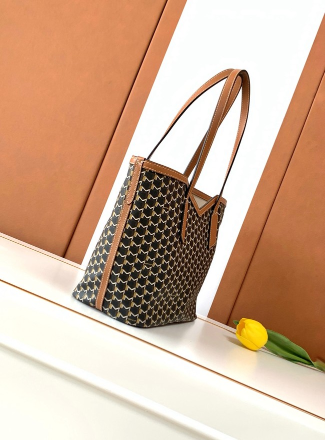 Goyard Calfskin Leather Tote Bag PM M8003 black&brown