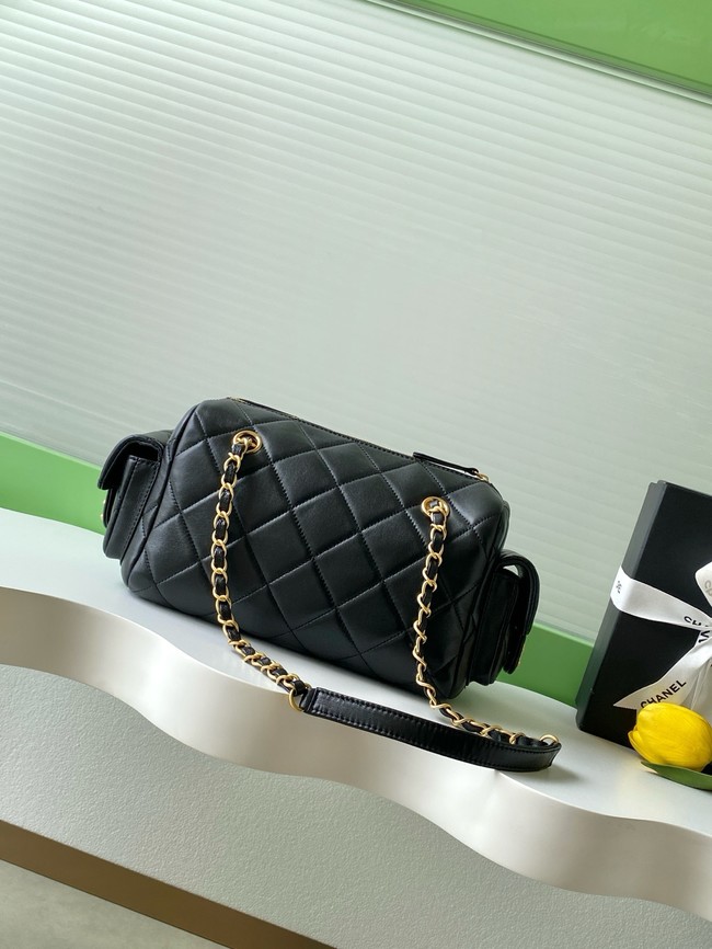 CHANEL Small Bowling Bag Lambskin AS5792 black